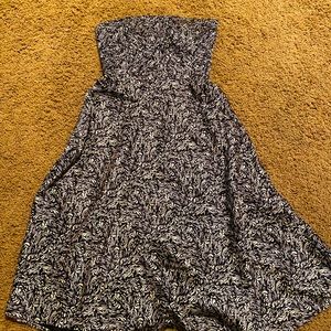 🚨🚨Banana Republic Strapless Black and Ivory Lined Silk Dress Size 4 ♥️♥️